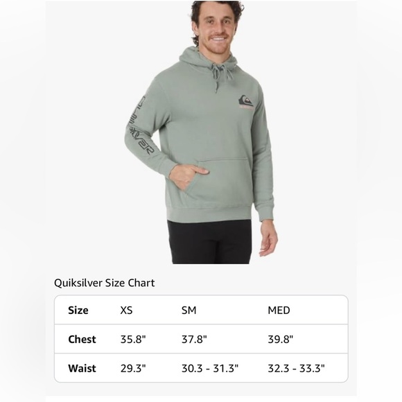 Quiksilver Men’s Omni Logo Pullover Hoodie – Size Large – Chinois Green – NWT - Picture 4 of 4